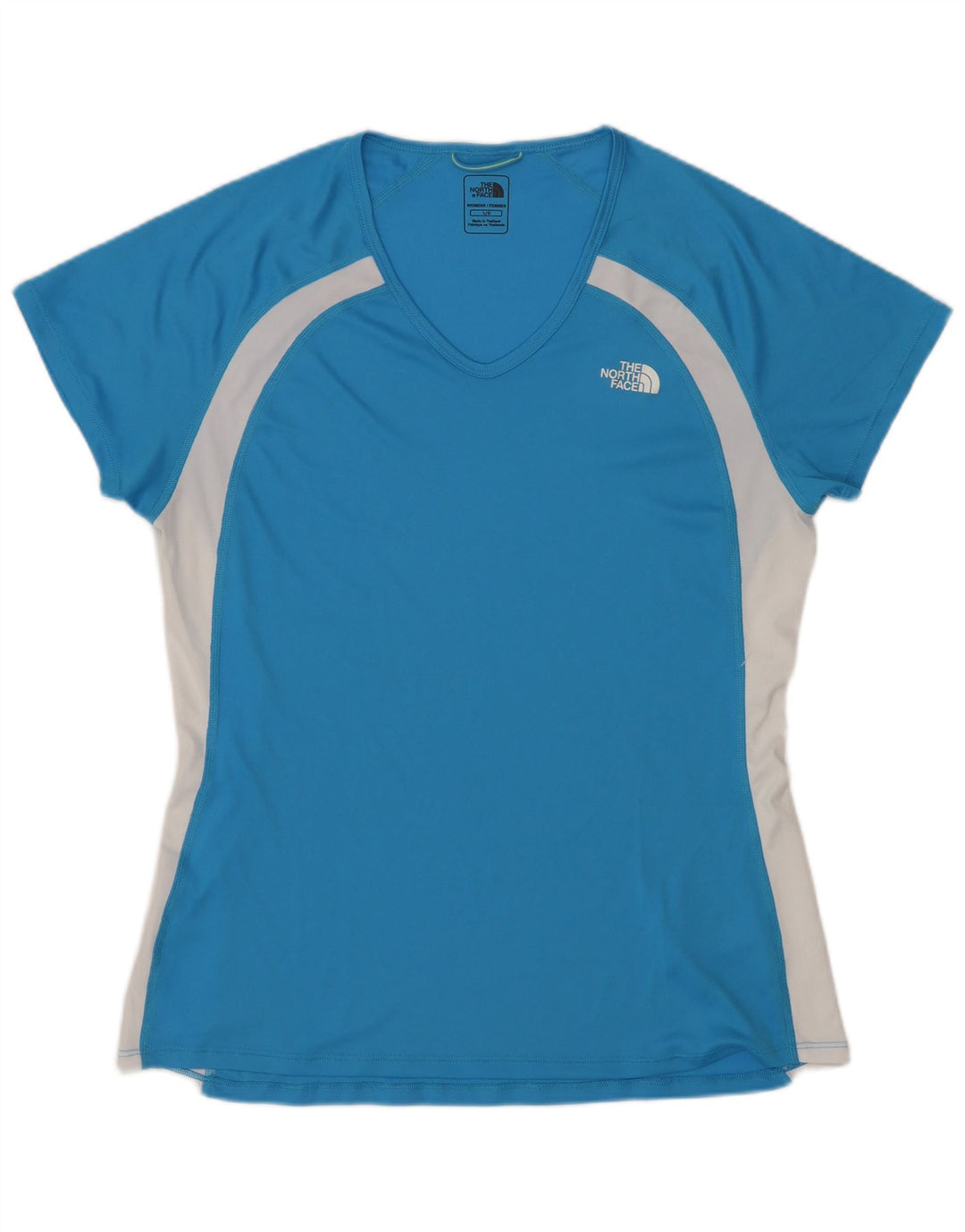 The North Face T-shirt da donna Top UK 14 Large Blu Colourblock Poliestere