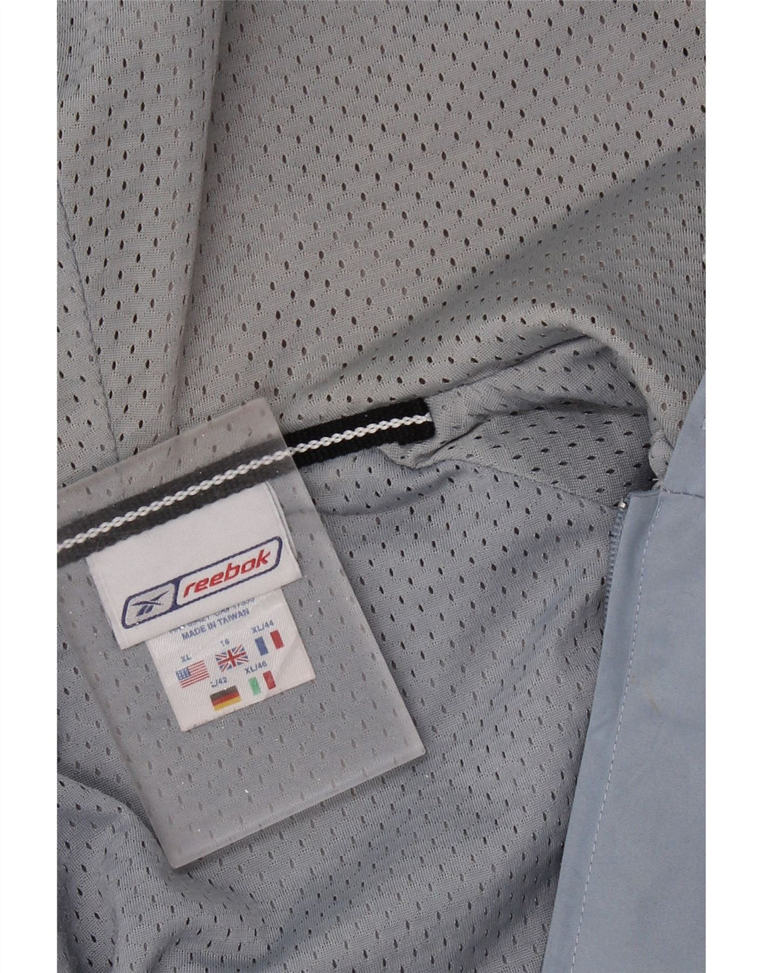 REEBOK Giacca antipioggia oversize con cappuccio da donna UK 16 Large Blu