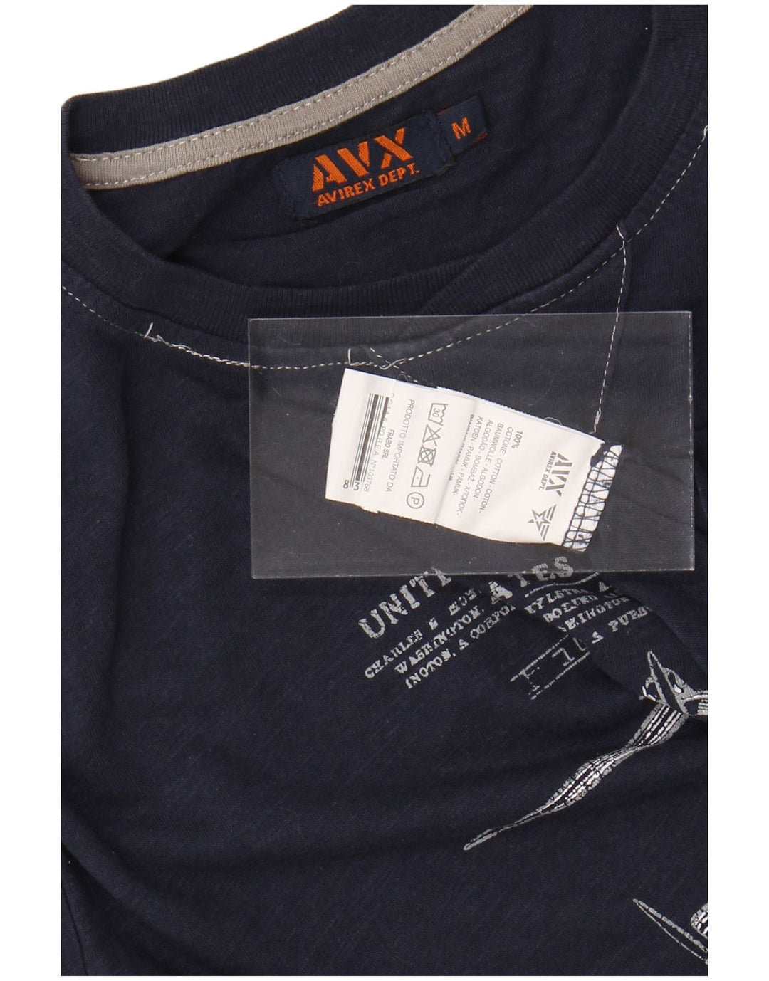 T-shirt grafica da uomo AVIREX Top in cotone blu navy medio