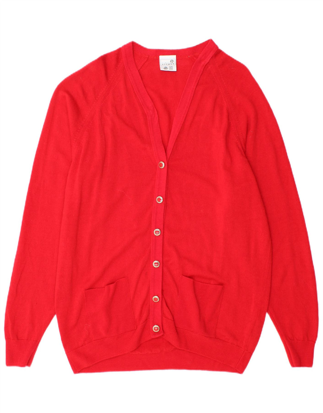 Maglione cardigan da donna FIRST AVENUE UK 16 Large Red New Wool