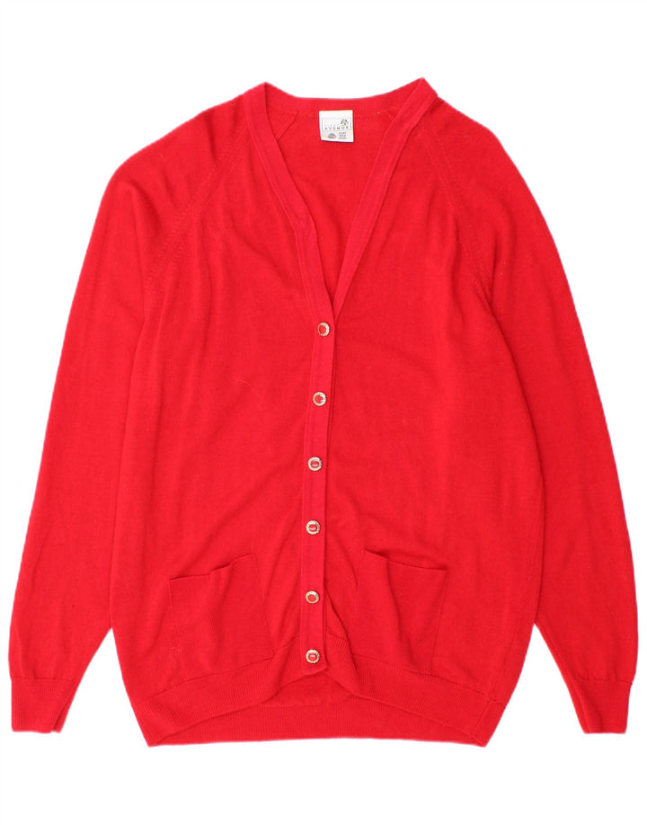 Maglione cardigan da donna FIRST AVENUE UK 16 Large Red New Wool