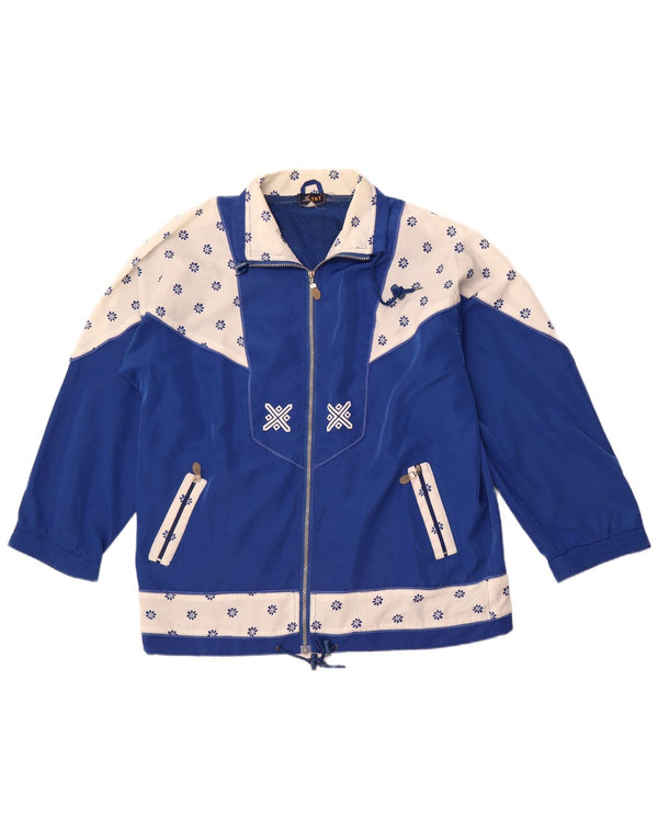 Giacca da tuta da donna VINTAGE 2XL Blu Colourblock retrò