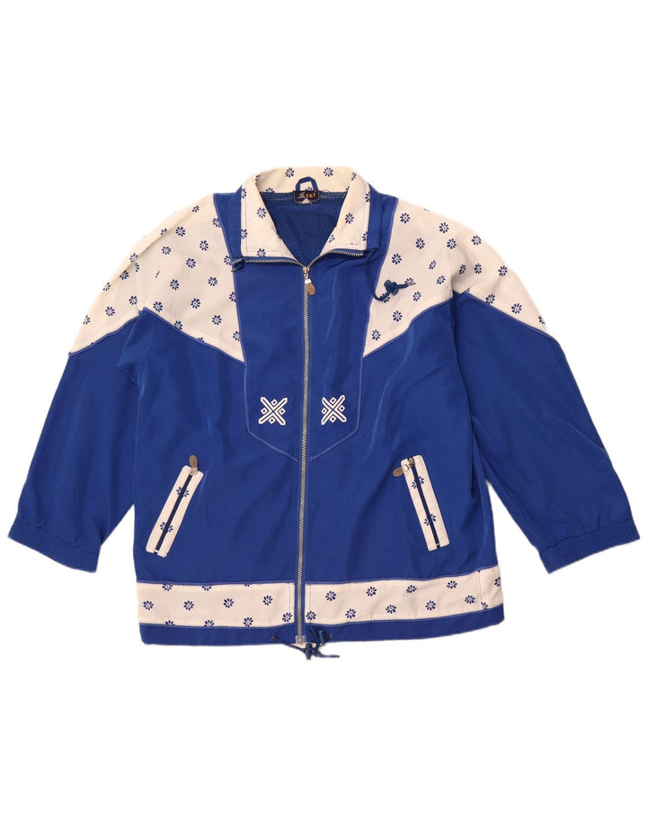 Giacca da tuta da donna VINTAGE 2XL Blu Colourblock retrò