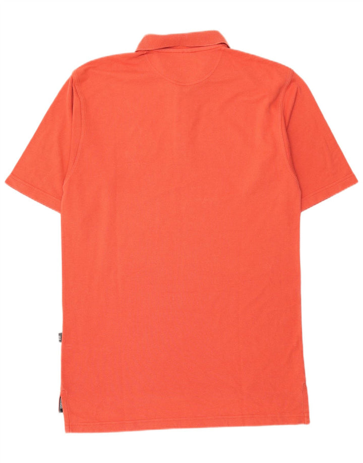 ADIDAS Mens Polo Shirt UK 38/40 Medium Orange Cotton