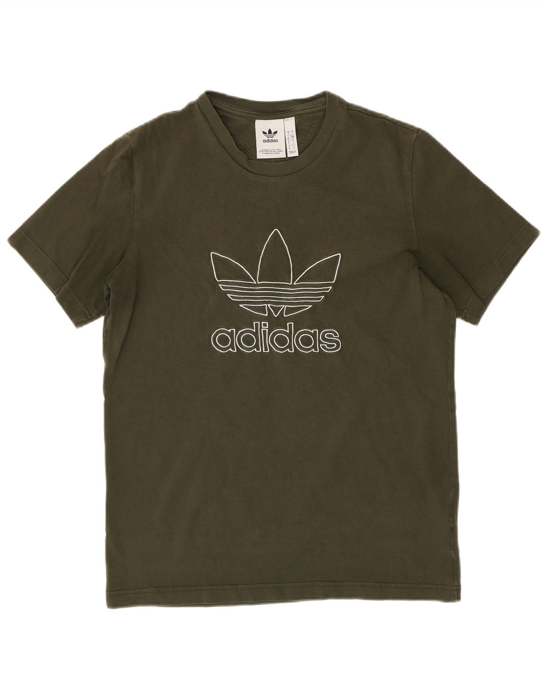 T-shirt grafica da uomo ADIDAS Top piccola in cotone kaki