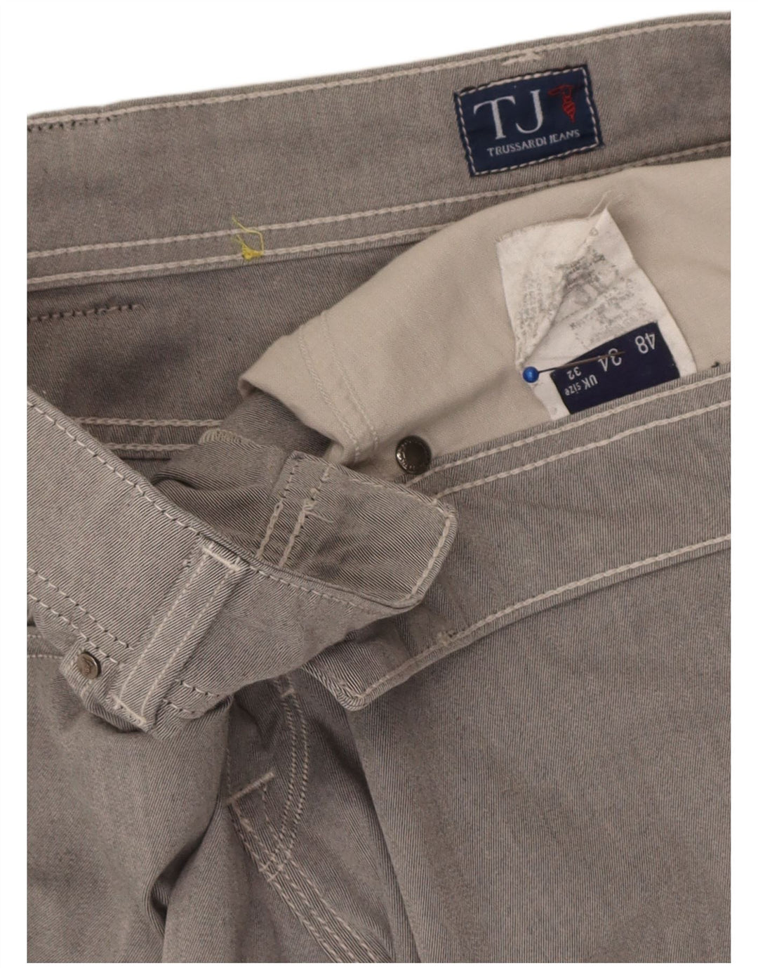 Pantaloni Casual Dritti Uomo Trussardi W32 L32 Grigi