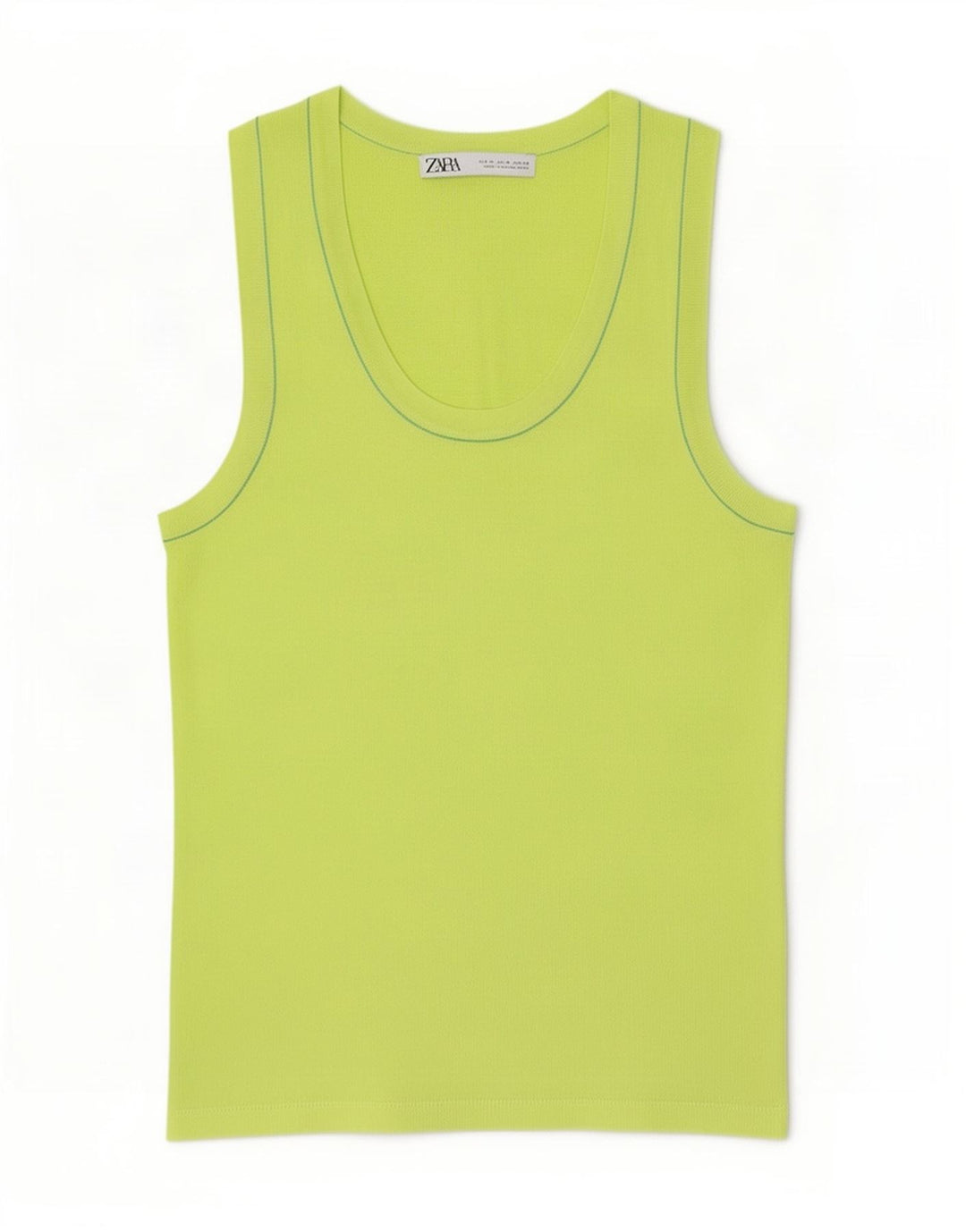 Canotta da donna Zara UK 12 in viscosa verde medio