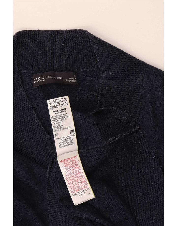 Maglione maglione oversize con scollo a V da donna Marks & Spencer blu navy medio