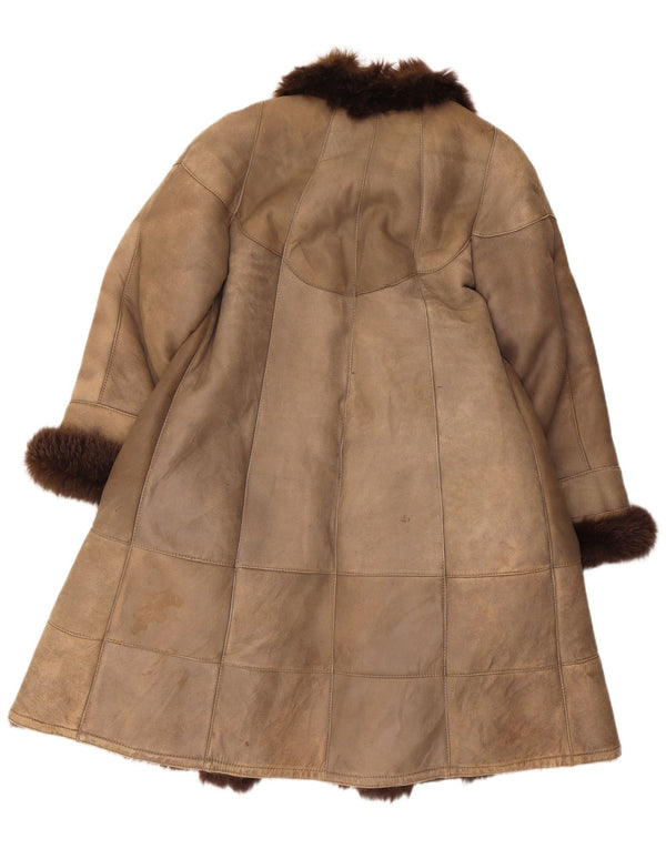 Cappotto in shearling aperto da donna Christia UK 14 Beige medio
