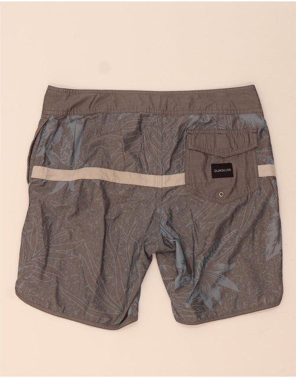 Pantaloncini da bagno grafici da uomo Quiksilver in cotone floreale grigio medio