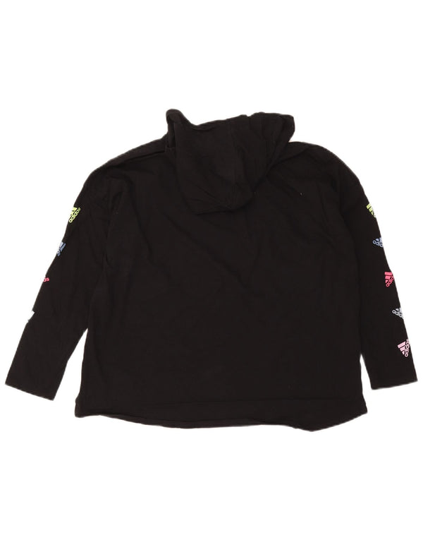 Felpa con cappuccio grafica Loose Fit da donna Adidas UK 18 XL cotone nero