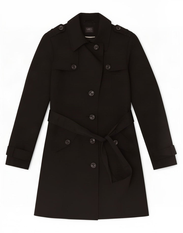 Trench da donna Marks & Spencer UK 12 medio poliestere nero
