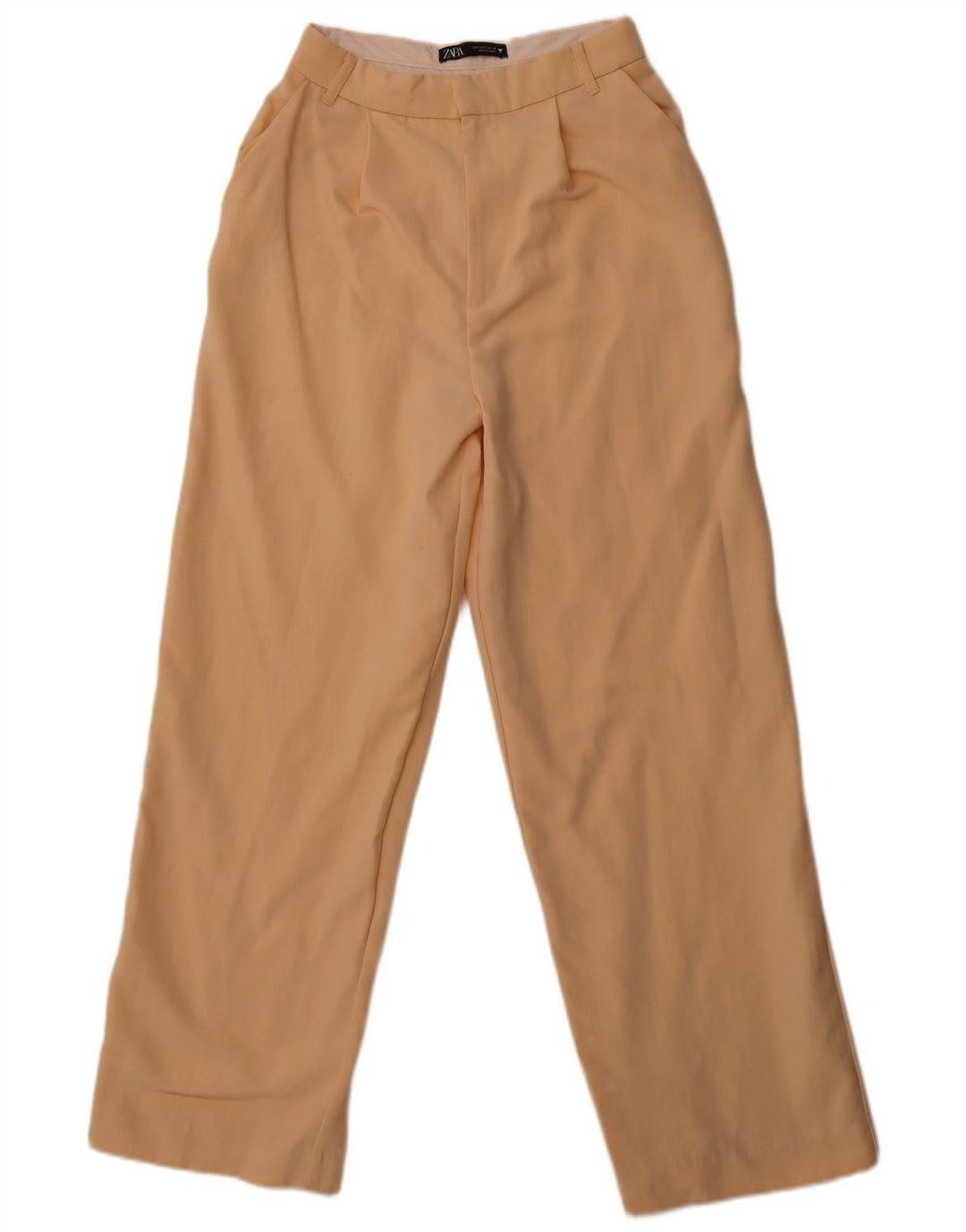 Pantaloni chino larghi con pegging da donna ZARA piccoli W26 L29 Beige