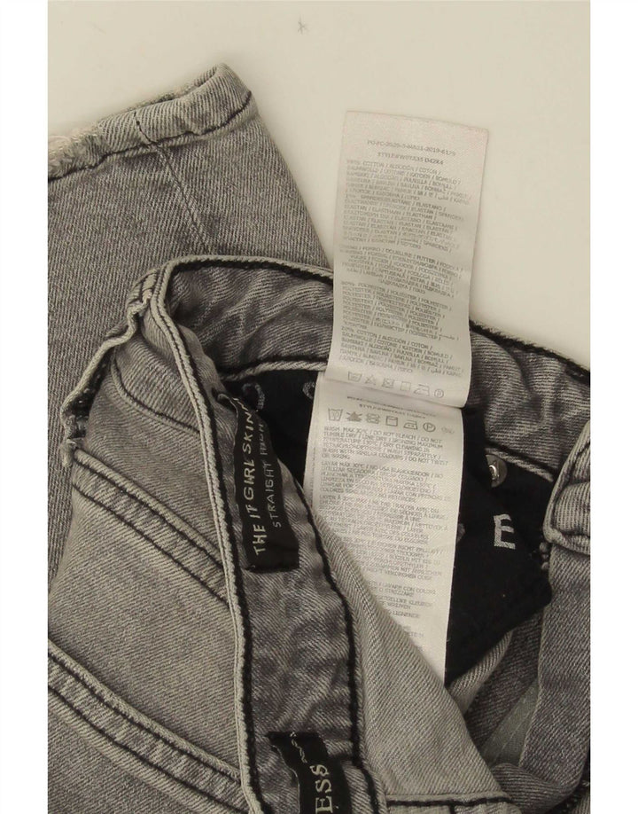 Jeans skinny dritti effetto consumato da donna Guess W27 L28 poliestere grigio