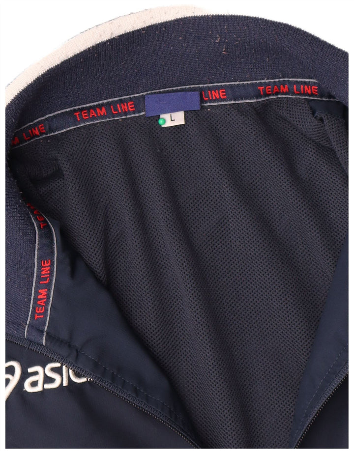 Giacca da ginnastica da uomo Asics grande in poliestere blu navy