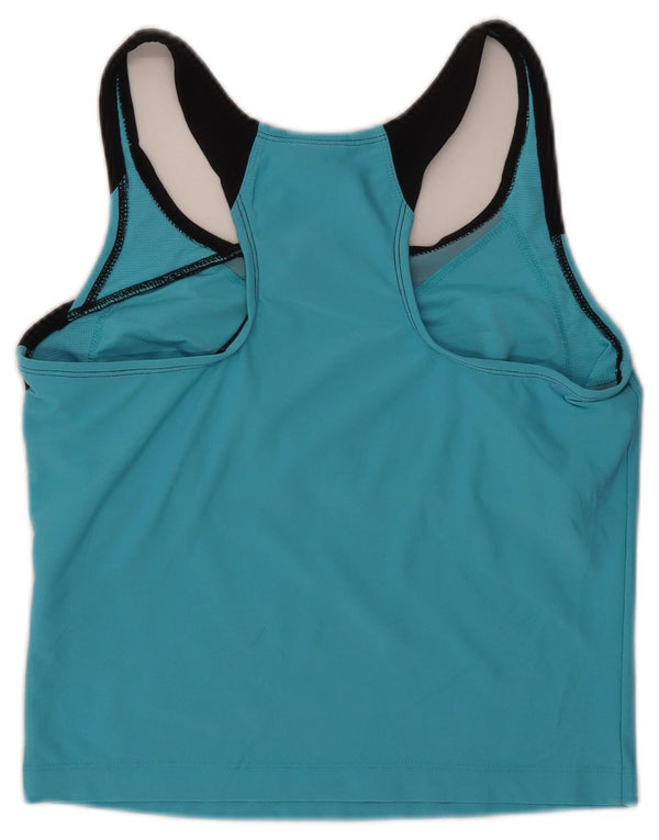 Nike Canotta corta da donna US 12/14 Large Blu Colourblock Poliestere Sports