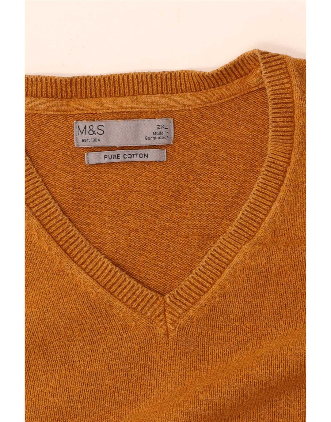 Maglione da uomo con scollo a V Marks & Spencer 2XL cotone marrone