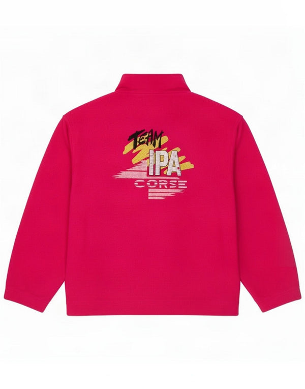 Maglione in pile vintage da donna UK 14 grande rosa