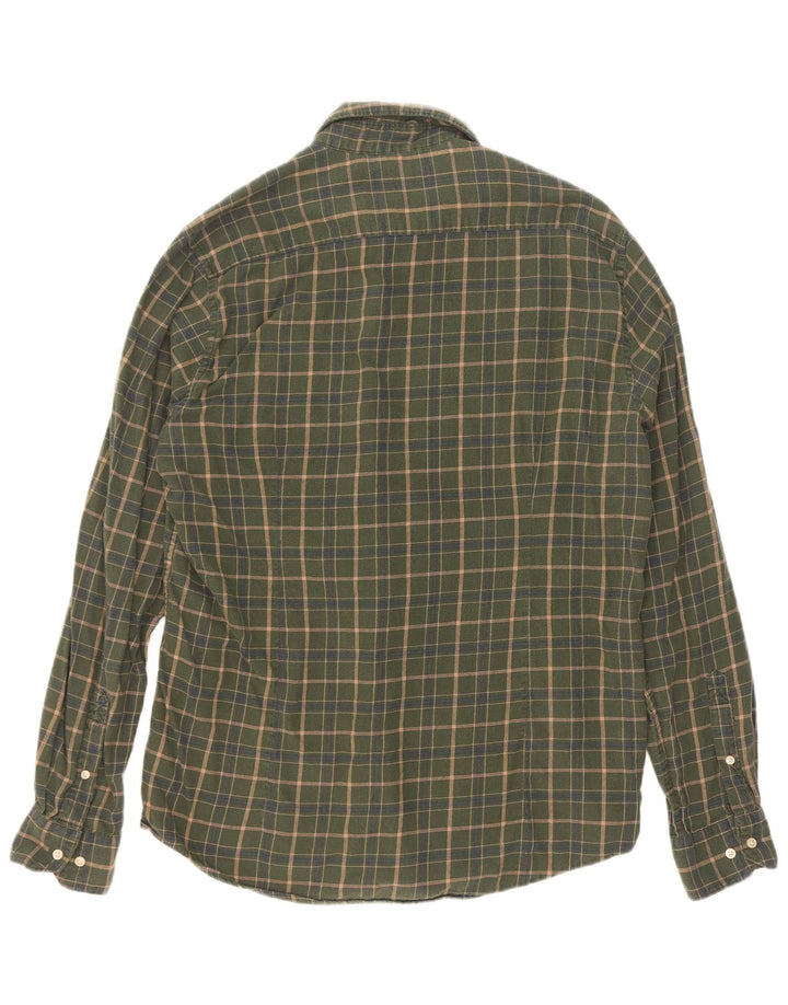 Barbour Uomo Camicia su misura vestibilità grande in cotone a quadri kaki
