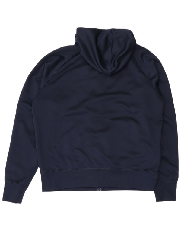Felpa con cappuccio e zip Nike da uomo, grande, in poliestere color block blu navy