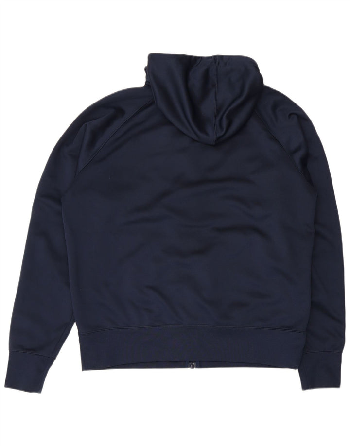 Felpa con cappuccio e zip Nike da uomo, grande, in poliestere color block blu navy