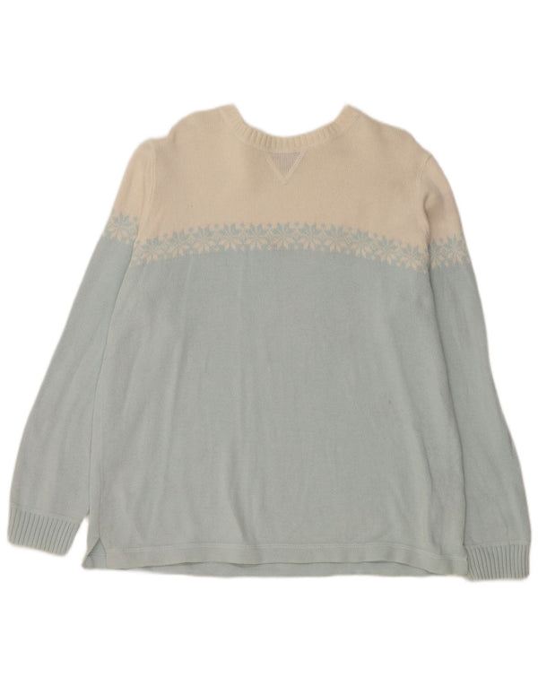 Maglione da donna con scollo a barca Eddie Bauer UK 16 Large Blue Colourblock