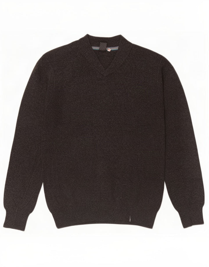Maglione da uomo con scollo a V White Stuff piccolo in cotone grigio