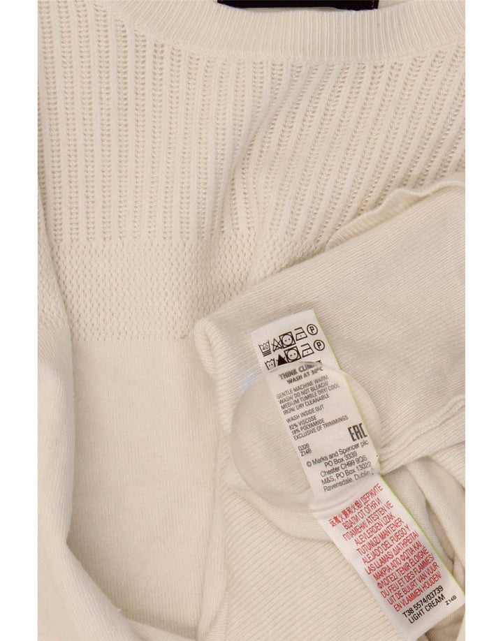 Maglione maglione girocollo da donna Marks & Spencer UK 14 medio bianco sporco