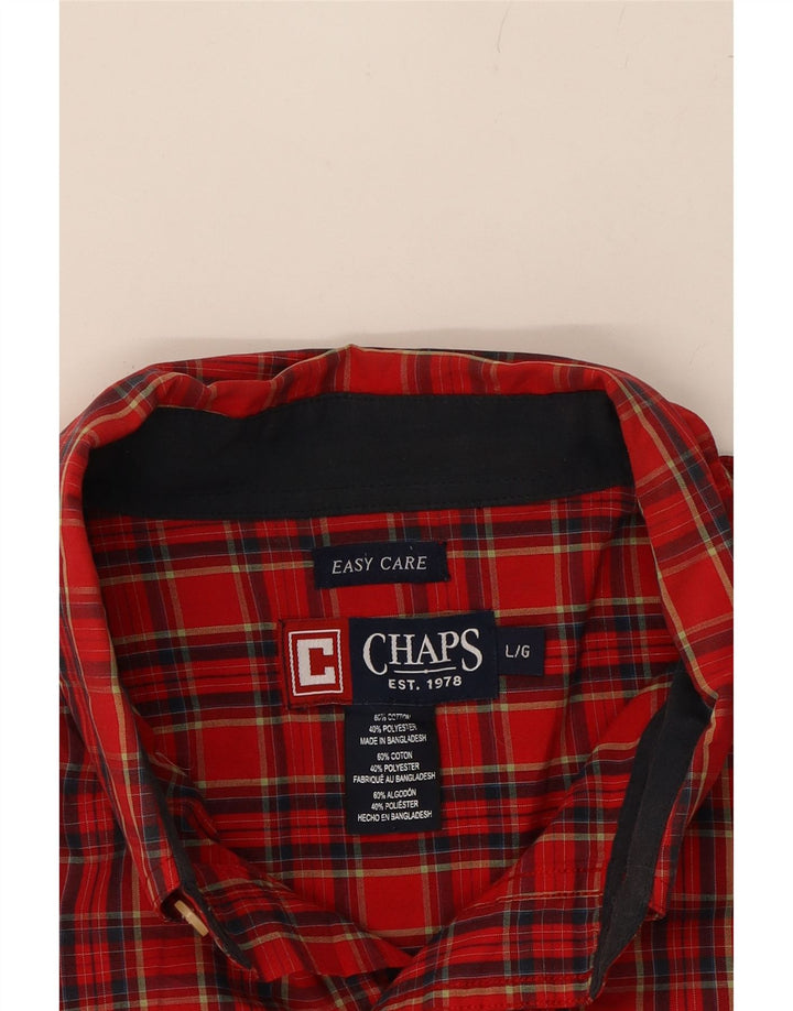 CHAPS Mens Easy Care Shirt Large Red Check Cotton Vintage Chaps and Second-Hand Chaps from Messina Hembry 
