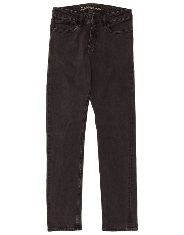 Jeans dritti slim fit da uomo Calvin Klein W31 L32 cotone nero