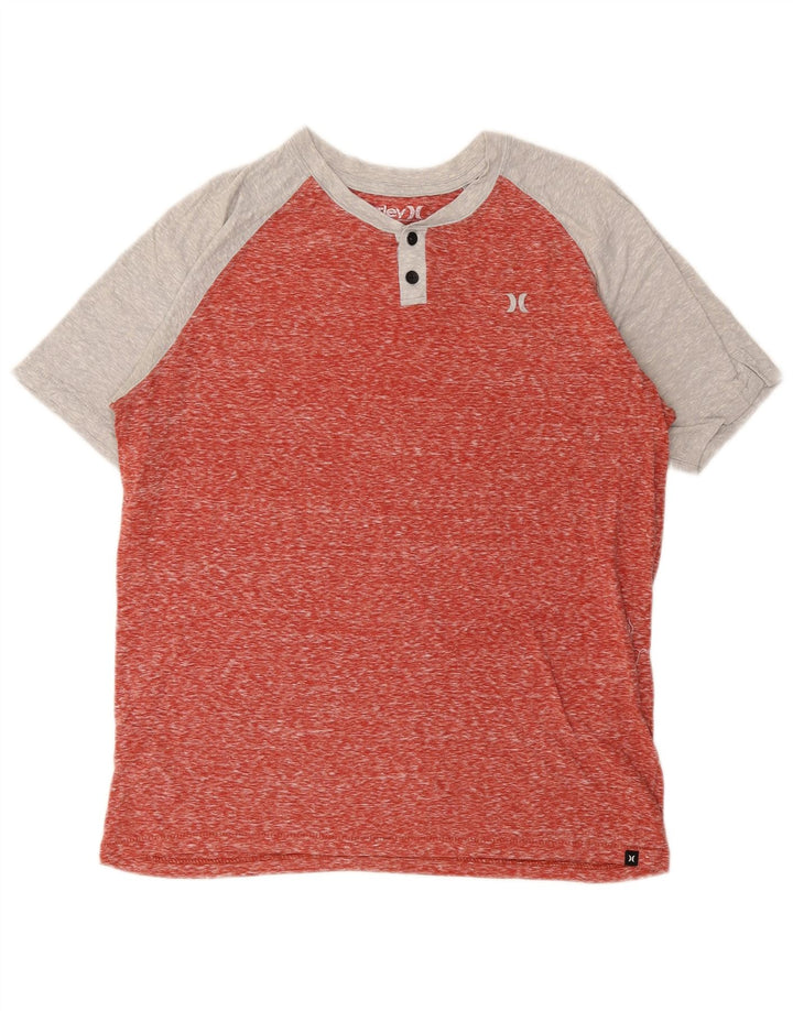 T-shirt da uomo Hurley Top in poliestere color block rosso medio