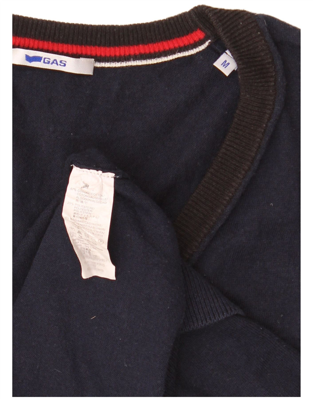 Maglione cardigan senza maniche da uomo Gas cotone medio blu navy