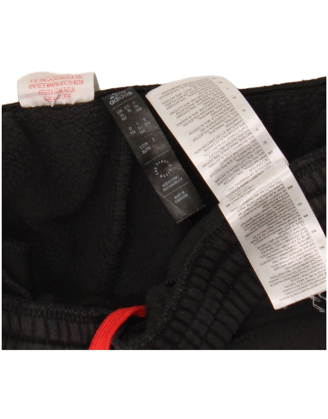 Pantaloni della tuta da ragazzo ADIDAS Joggers 15-16 anni in cotone nero