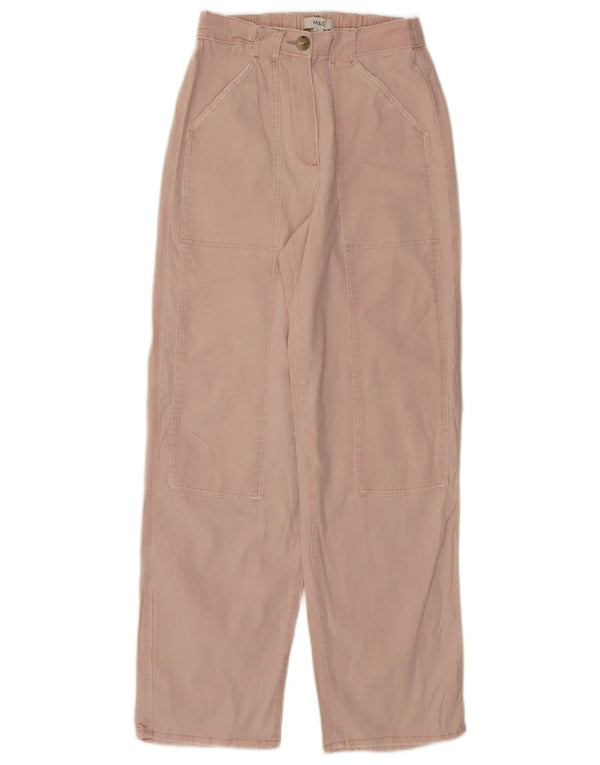 Pantaloni chino regolari da donna Marks & Spencer UK 8 piccoli W26 L30 Rosa