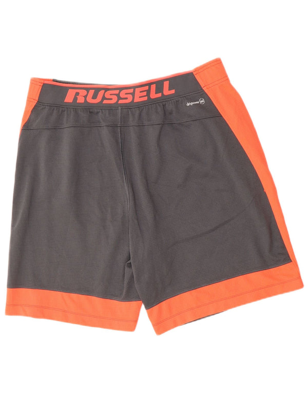 RUSSELL ATHLETIC Pantaloncini sportivi grafici da uomo Large Grey Colourblock