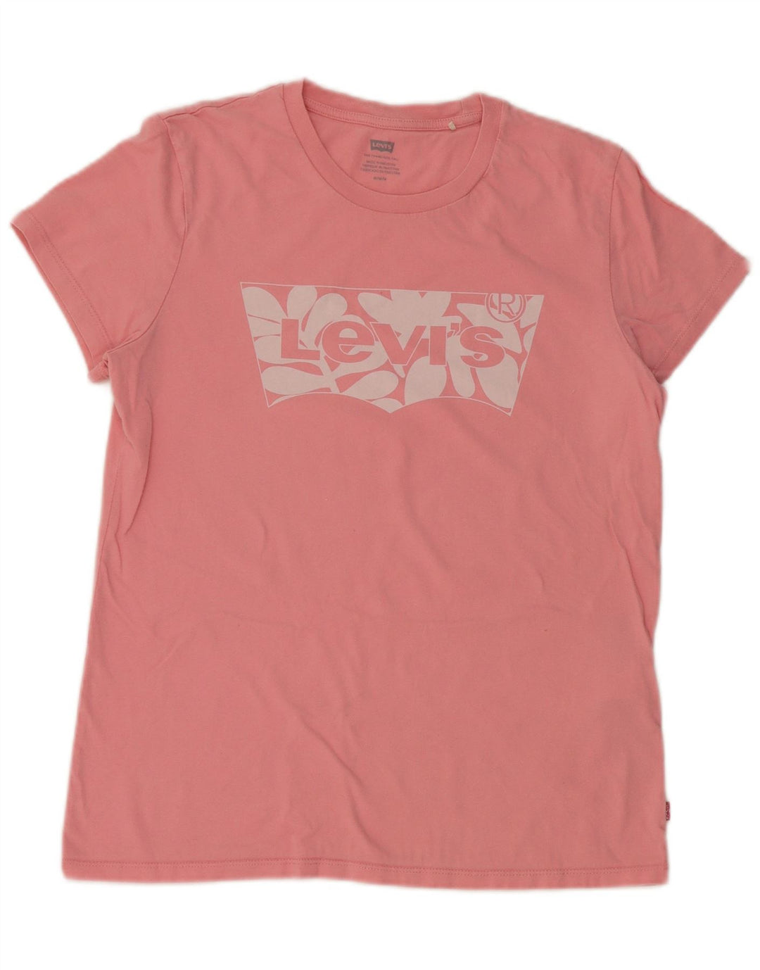 T-shirt grafica da donna Levi's Top UK 12 cotone rosa medio