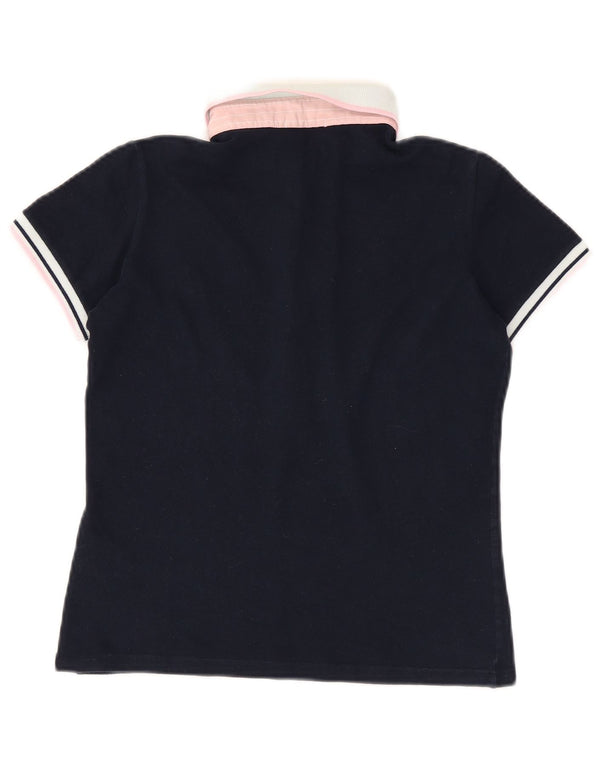 Polo da donna Fred Perry UK 12 cotone color block blu navy medio