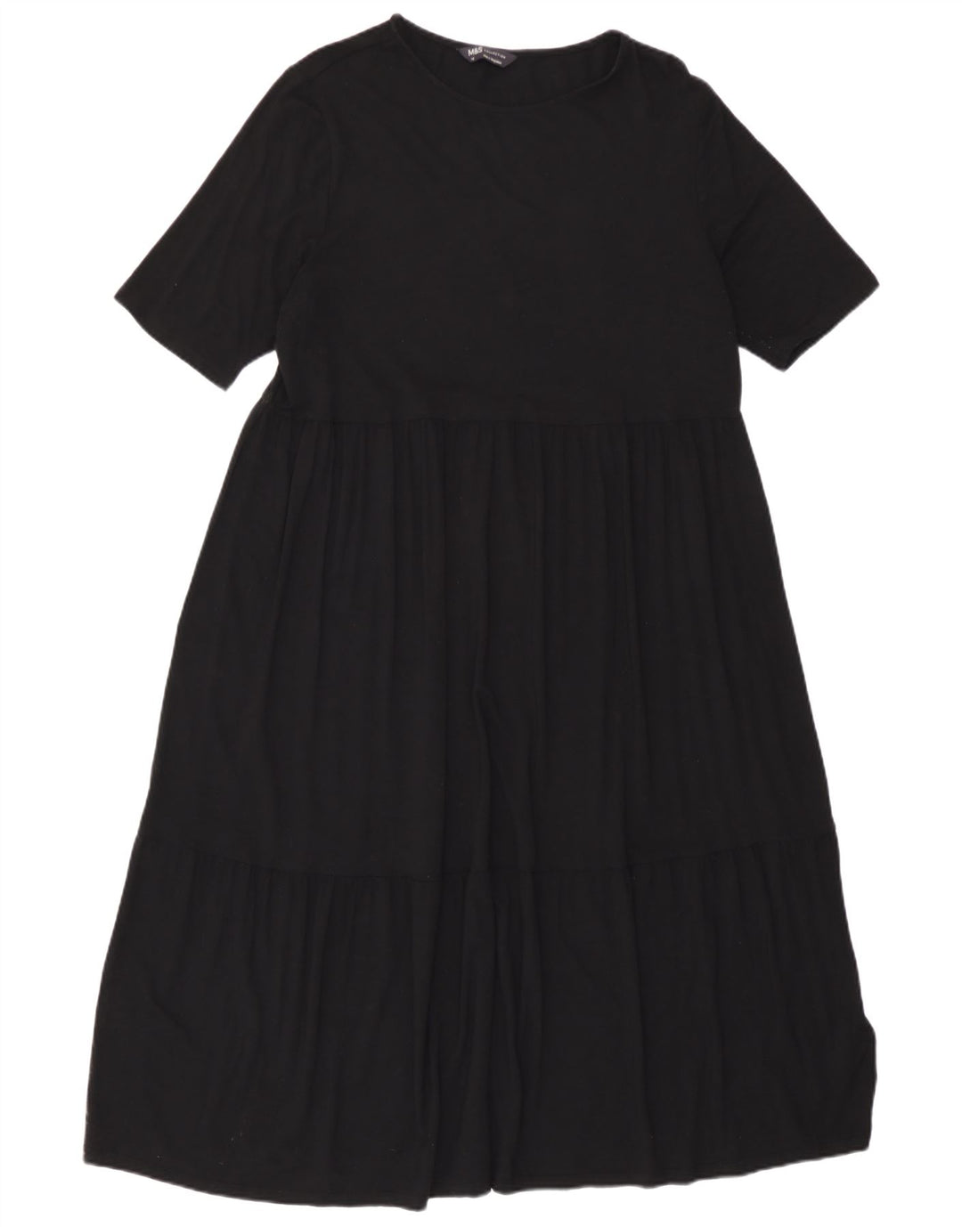 Abito lungo da donna Marks & Spencer UK 16 grande viscosa nera
