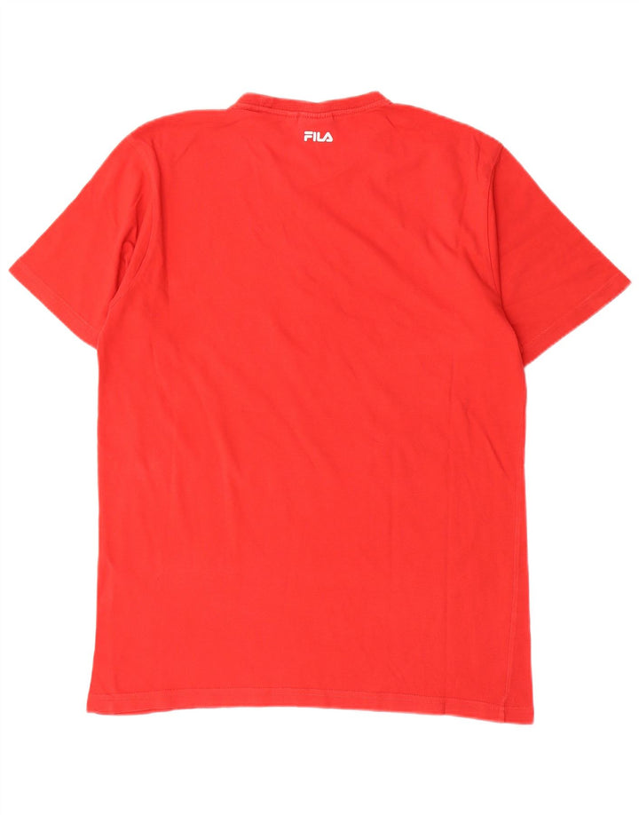 T-shirt grafica da uomo Fila Top in cotone rosso medio