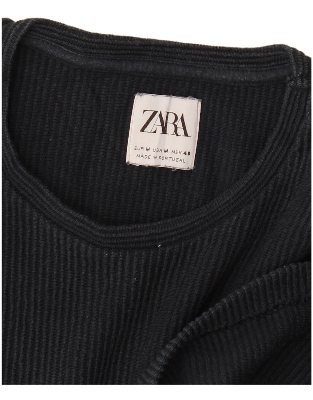 Top Zara da uomo a maniche lunghe blu navy medio