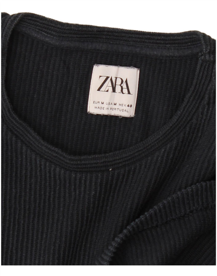 Top Zara da uomo a maniche lunghe blu navy medio