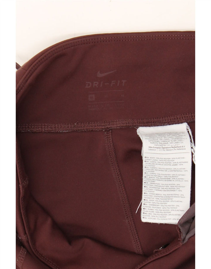 NIKE Womens Dri Fit Leggings UK 12 Medium  Burgundy Polyester Vintage Nike and Second-Hand Nike from Messina Hembry 