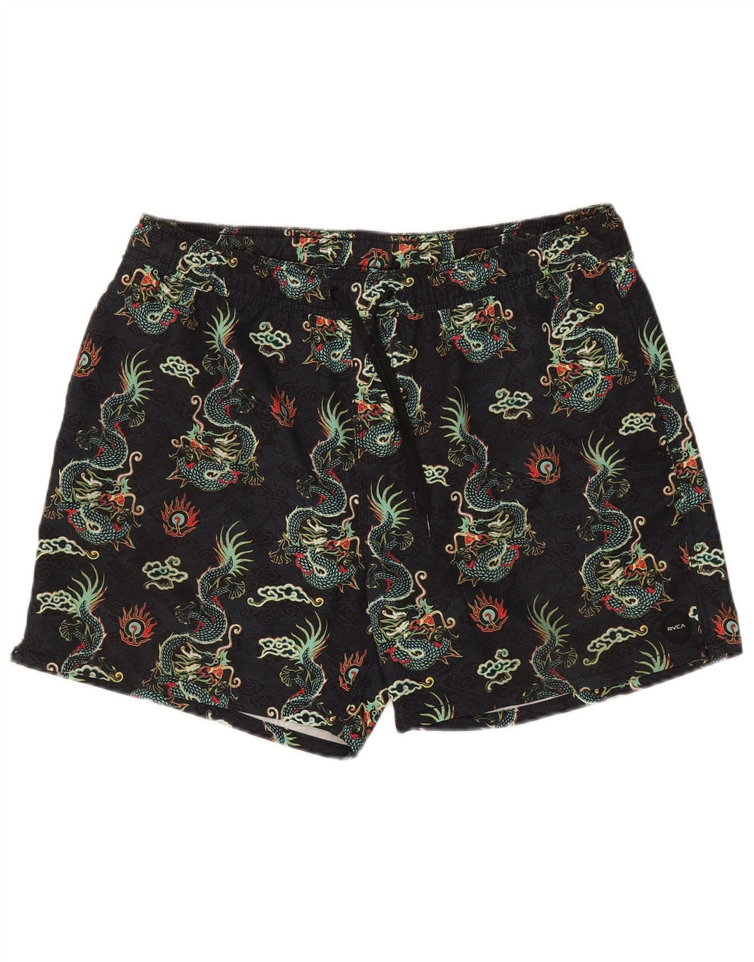Pantaloncini da bagno da uomo con motivo astratto RVCA XL Nero Poliestere Fair Isle