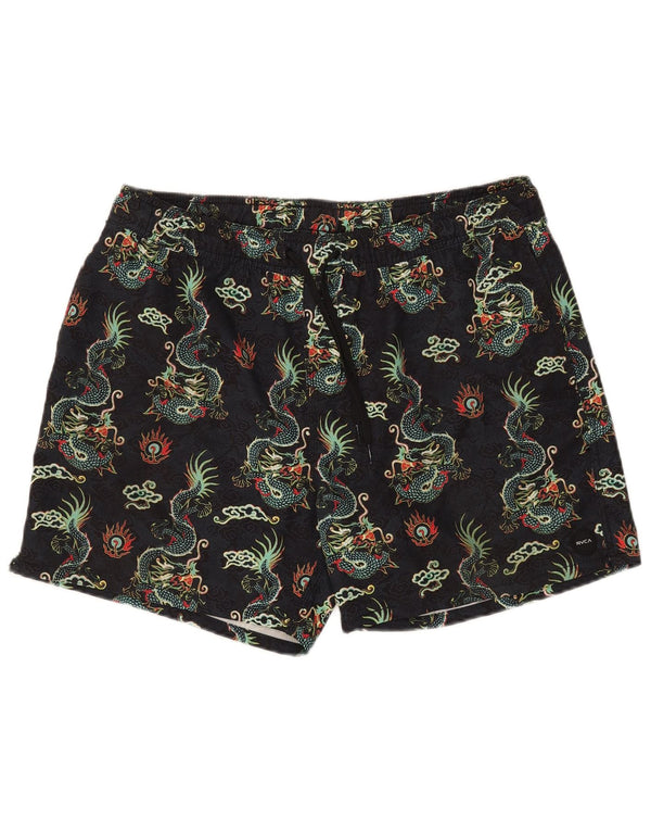 Pantaloncini da bagno da uomo con motivo astratto RVCA XL Nero Poliestere Fair Isle
