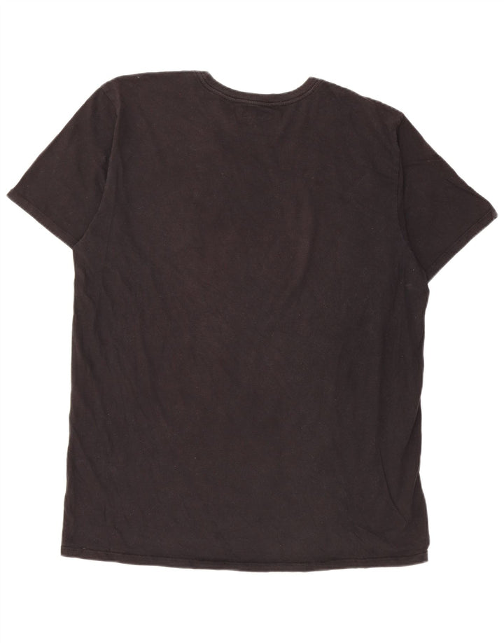 T-shirt grafica da uomo Harley Top grande in cotone nero