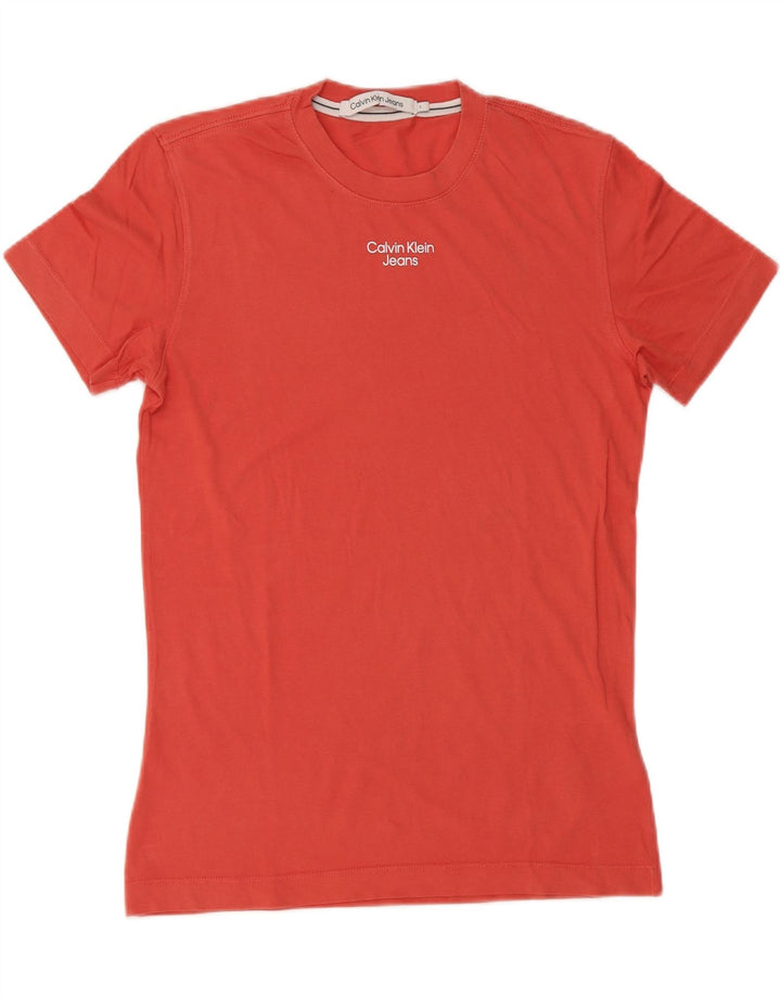 Maglietta da uomo Calvin Klein Jeans Top piccola in cotone rosso
