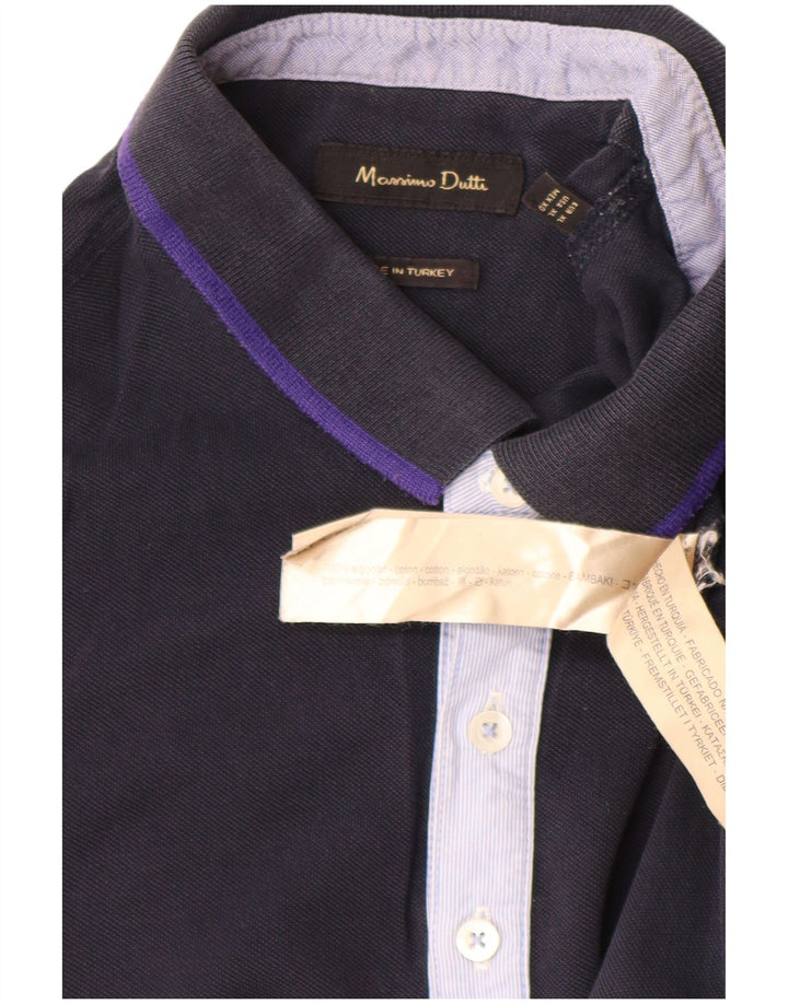 Polo da uomo MASSIMO DUTTI XL in cotone blu navy