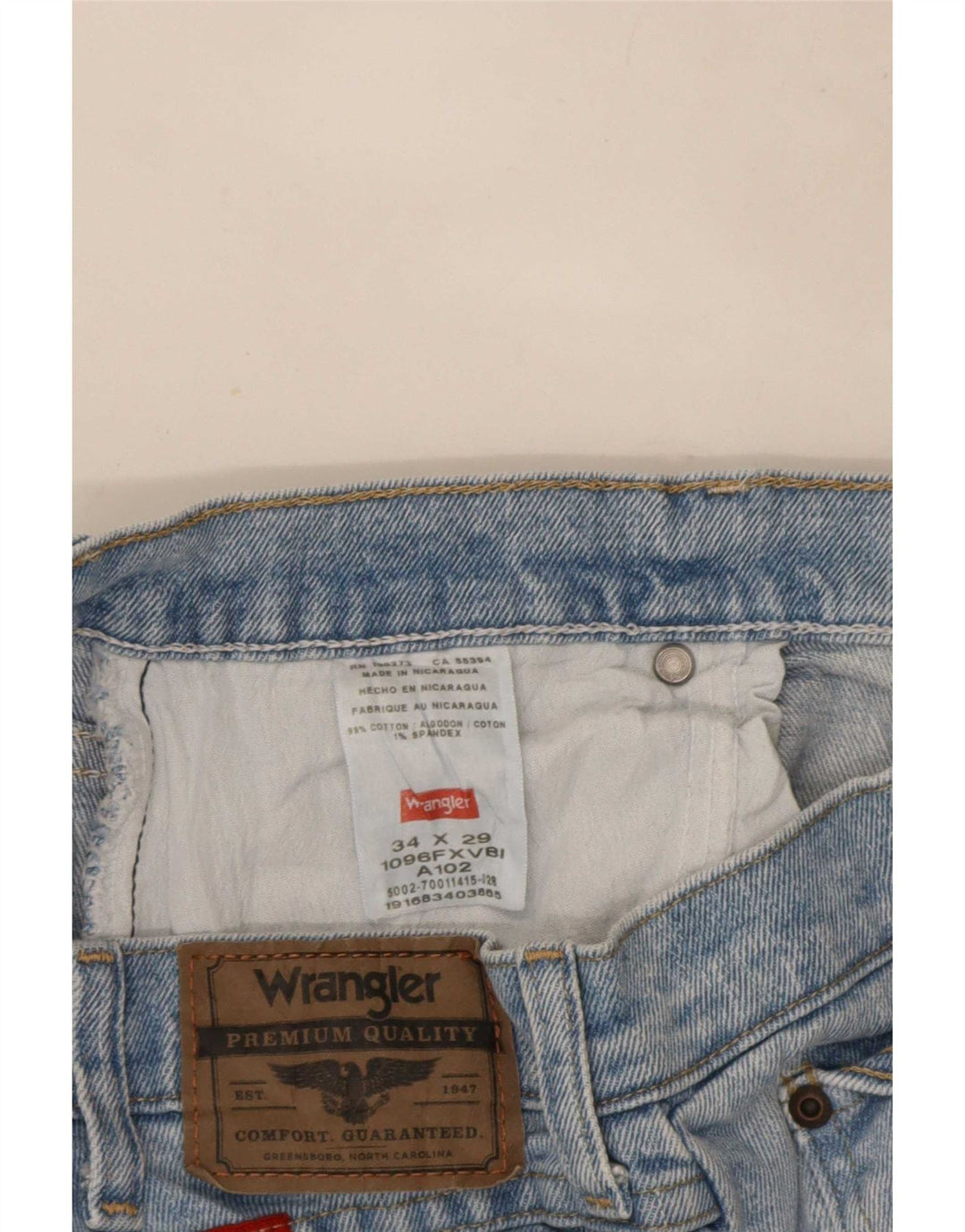 Jeans corti da uomo Wrangler W34 L23 cotone blu