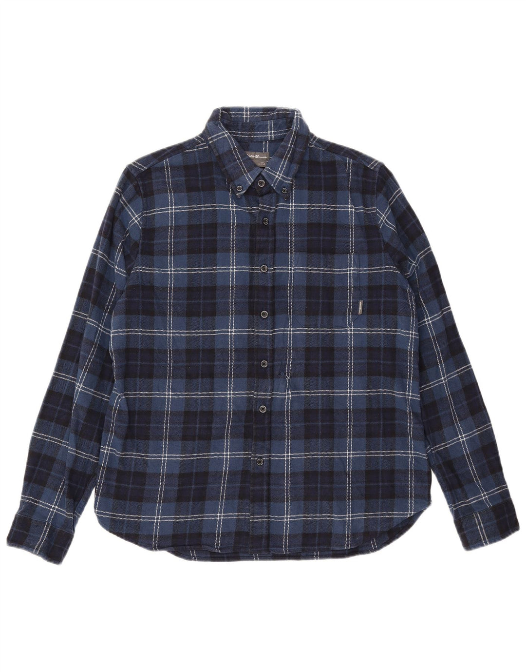 Eddie Bauer Camicia da uomo in flanella di cotone a quadri blu navy grande