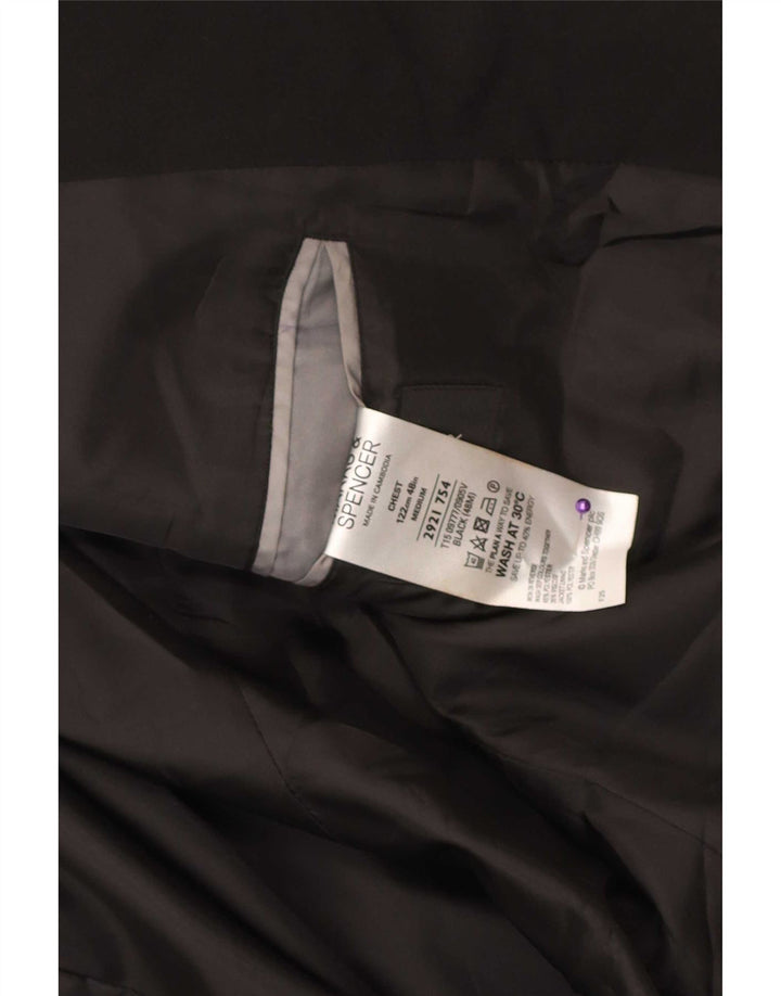 Giacca blazer a 2 bottoni Marks & Spencer da uomo UK 48 2XL poliestere nero